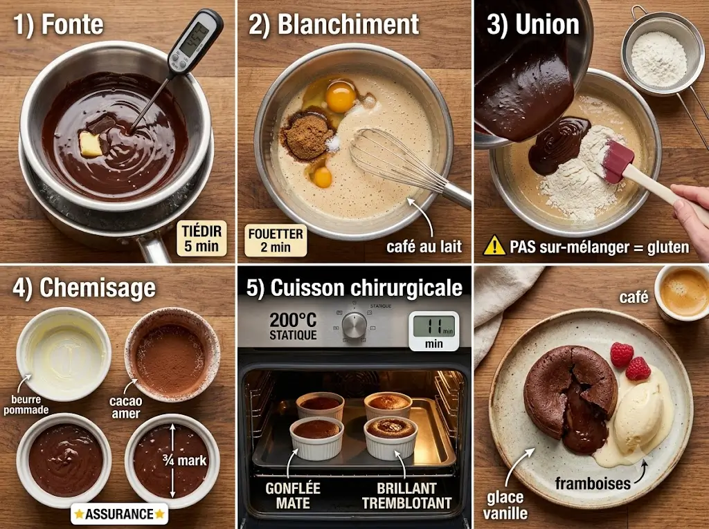 Dessert au chocolat : 5 étapes pour le meilleur mi-cuit