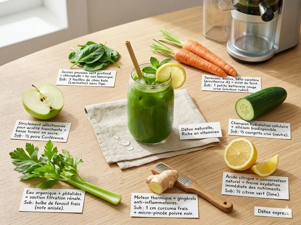 Jus détox : Top 7 bienfaits de la recette Vitalité Émeraude